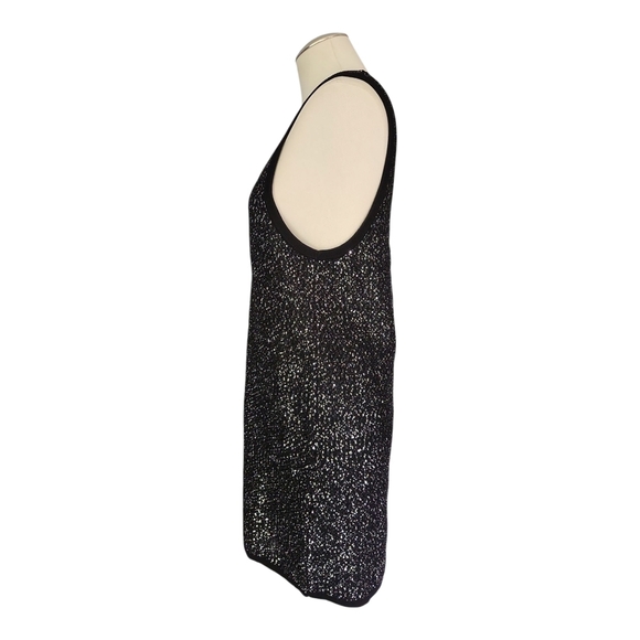 The Kooples NWT Black and Silver Sequin Knit Short Tank Dress EU 3 - Picture 3 of 12